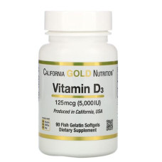 Vitamin D3 125 mcg (5000 IU)  90 Fish Gelatin Softgels